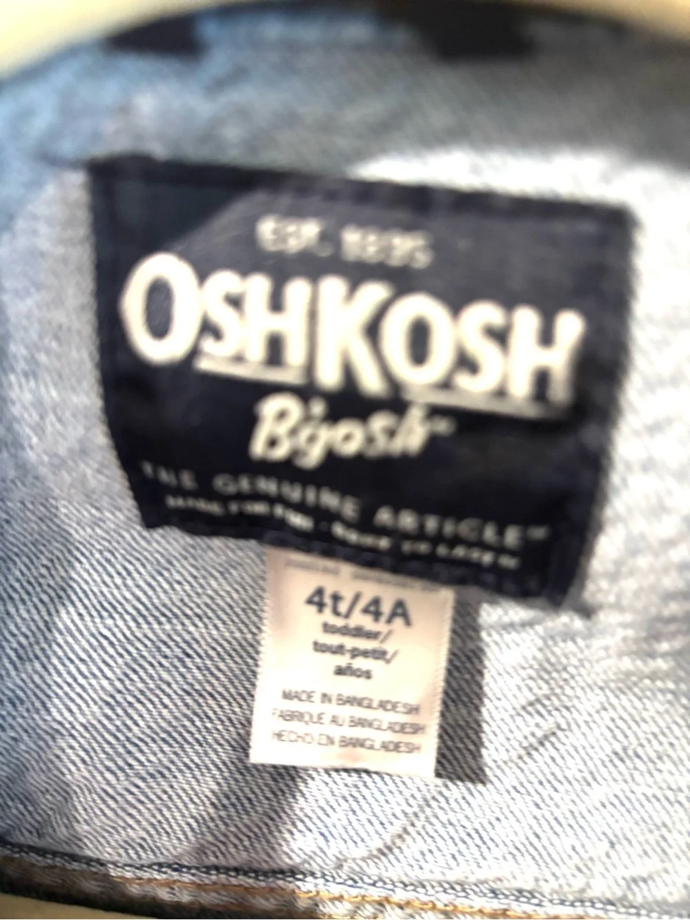 OshKosh B'gosh Light Wash Denim Jacket for Kids